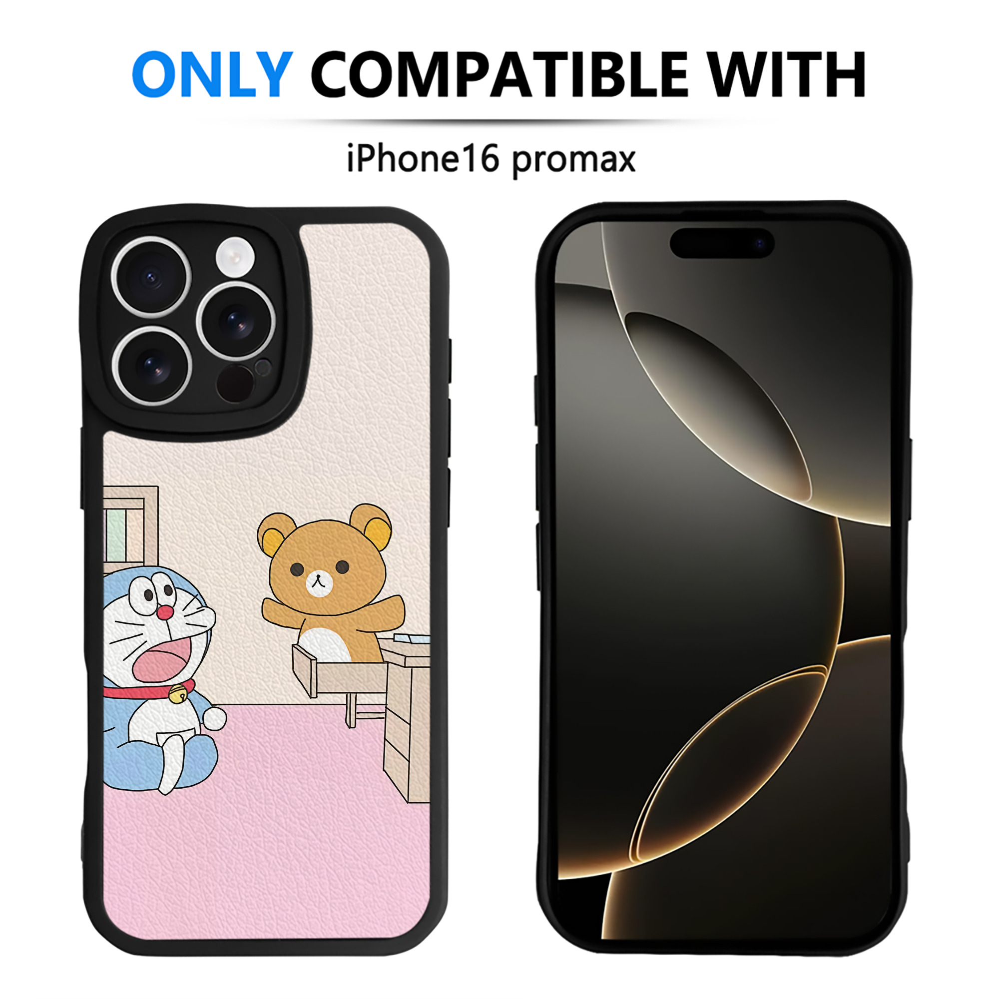 （画像用） ドラえもん Doraemon 【iPhone 16シリーズ対応】シリコンスマホケース（レザー調） 材質：シリコン